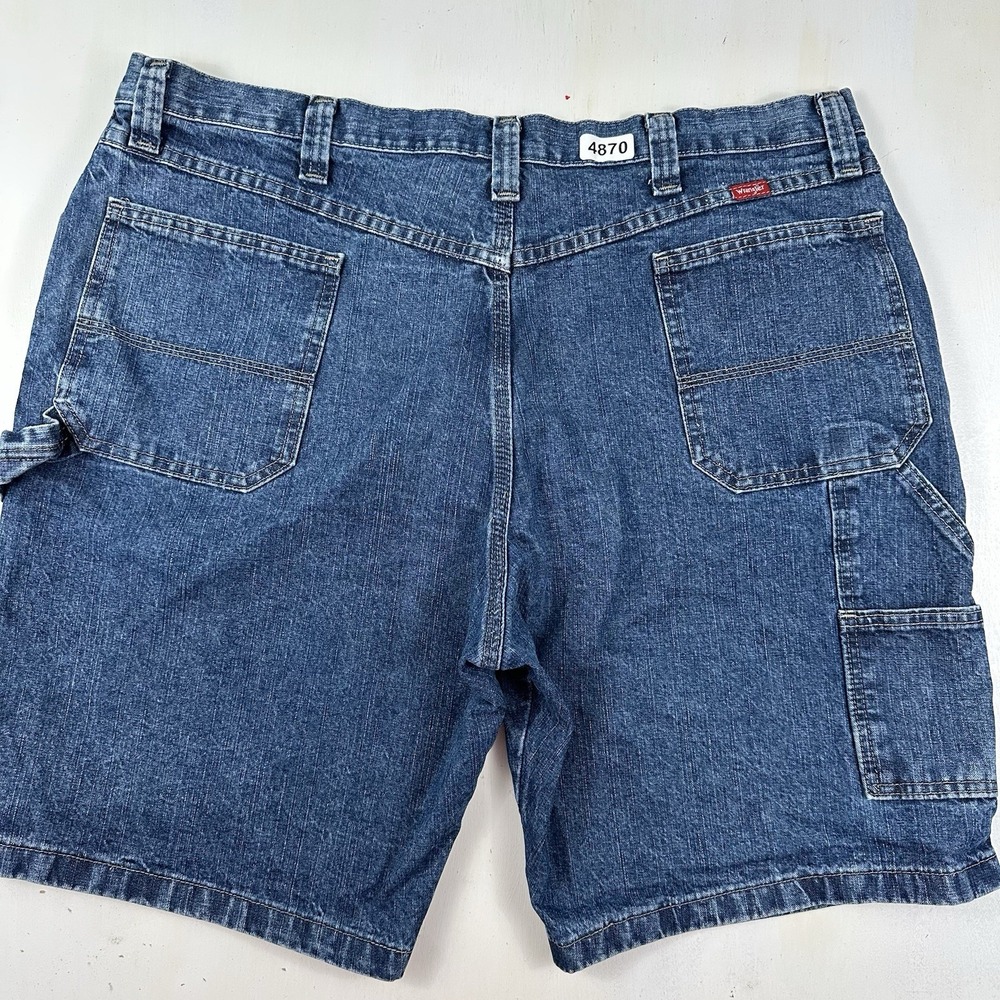 Wrangler Carpenter Jean Shorts Men 40 X 10 Blue Denim Medium Wash Workwear Jorts